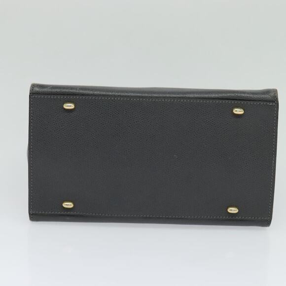 CELINE Hand Bag Leather Gray Gold - Picture 9 of 12